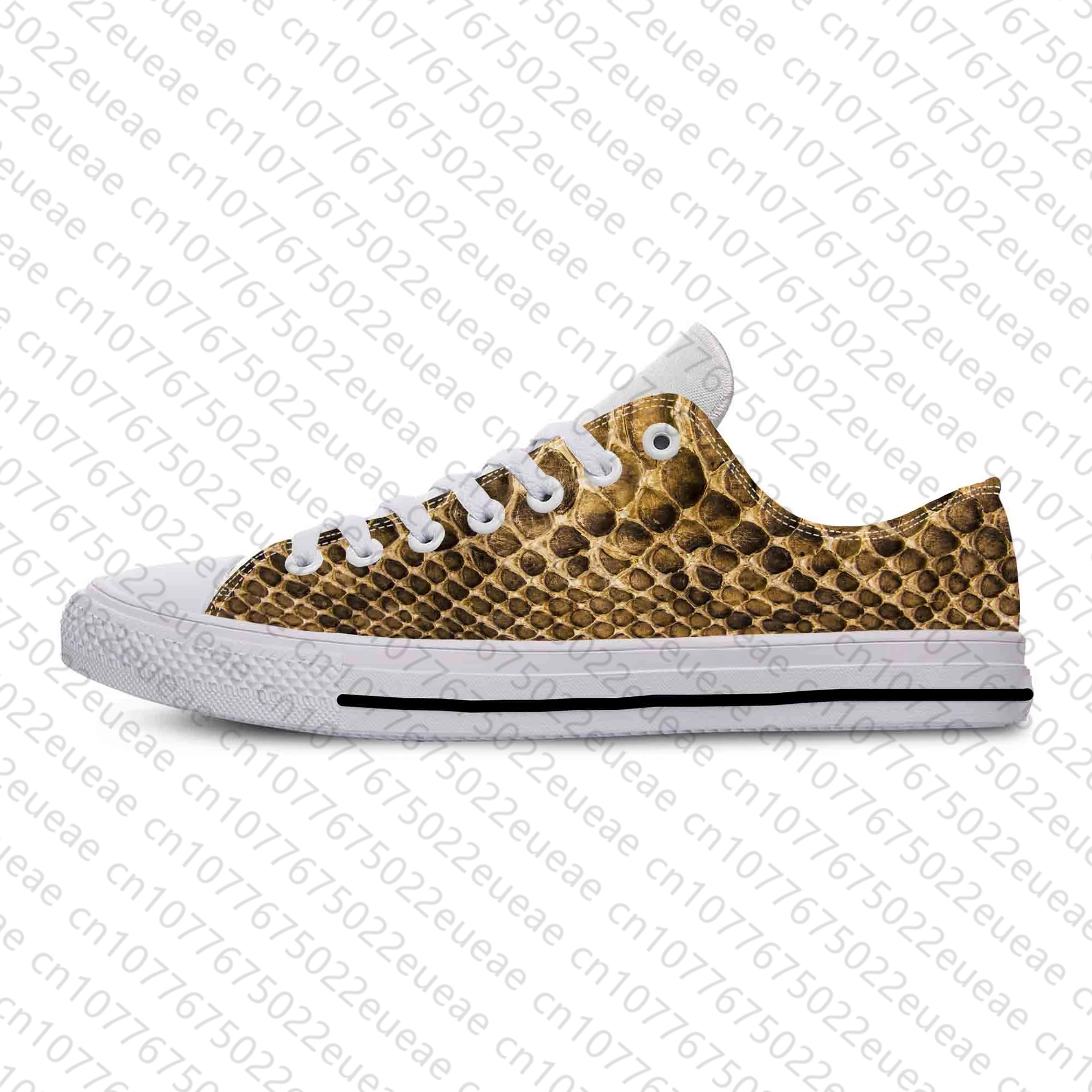 Snake Skin Scales Snakeskin Pattern Fashion Funny Casual Cloth Shoes Low Top Comfortable Breathable 3D Print Men Women Sneakers