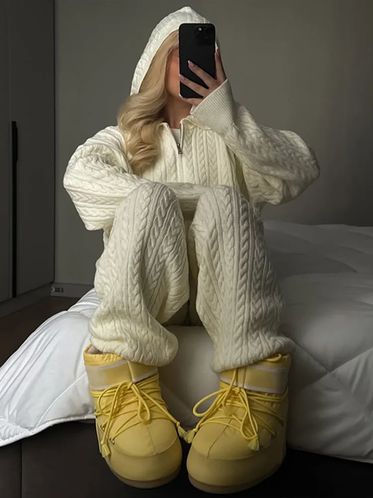 

Женский костюм Kint, комплекты брюк, топ, спортивные костюмы, комплект с капюшоном, пальто большого размера, мешковатые брюки, комплект из 2 предметов, одежда для отдыха, новинка 2026 года, трикотаж