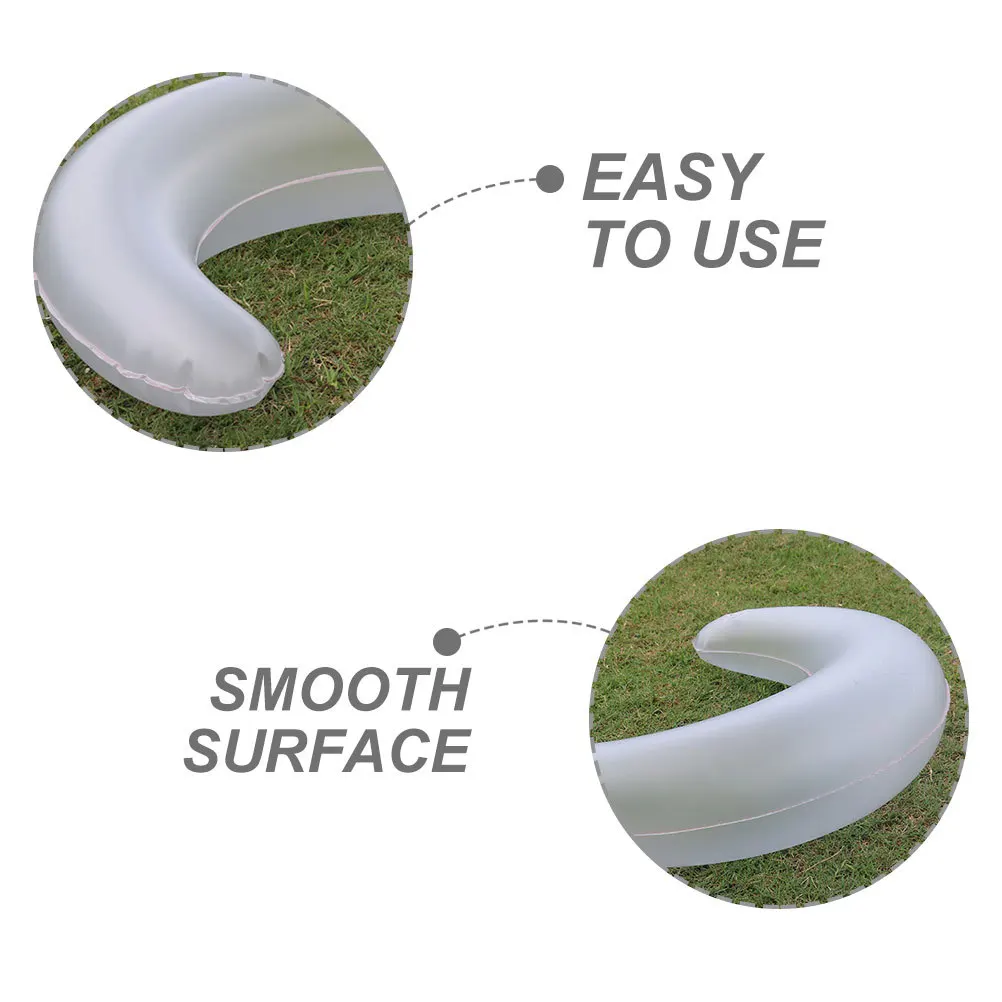 Opblaasbaar kussen Lichtgewicht draagbaar semi-transparant halve maan reisnekkussen Snel opblazen kampslaap buitenkussen