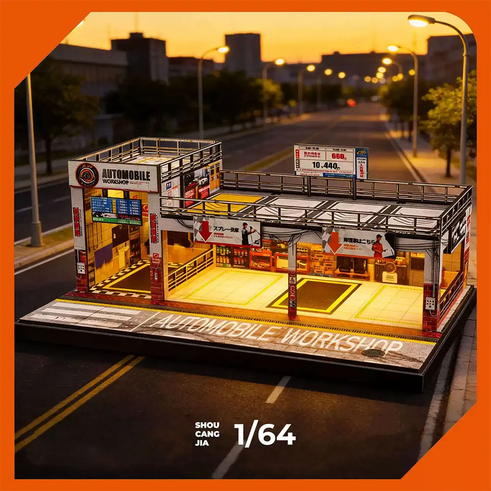 

1/64 Car Model Parking Lot Double layer storage display box Scene acrylic display dust cover storage box Collect ornaments