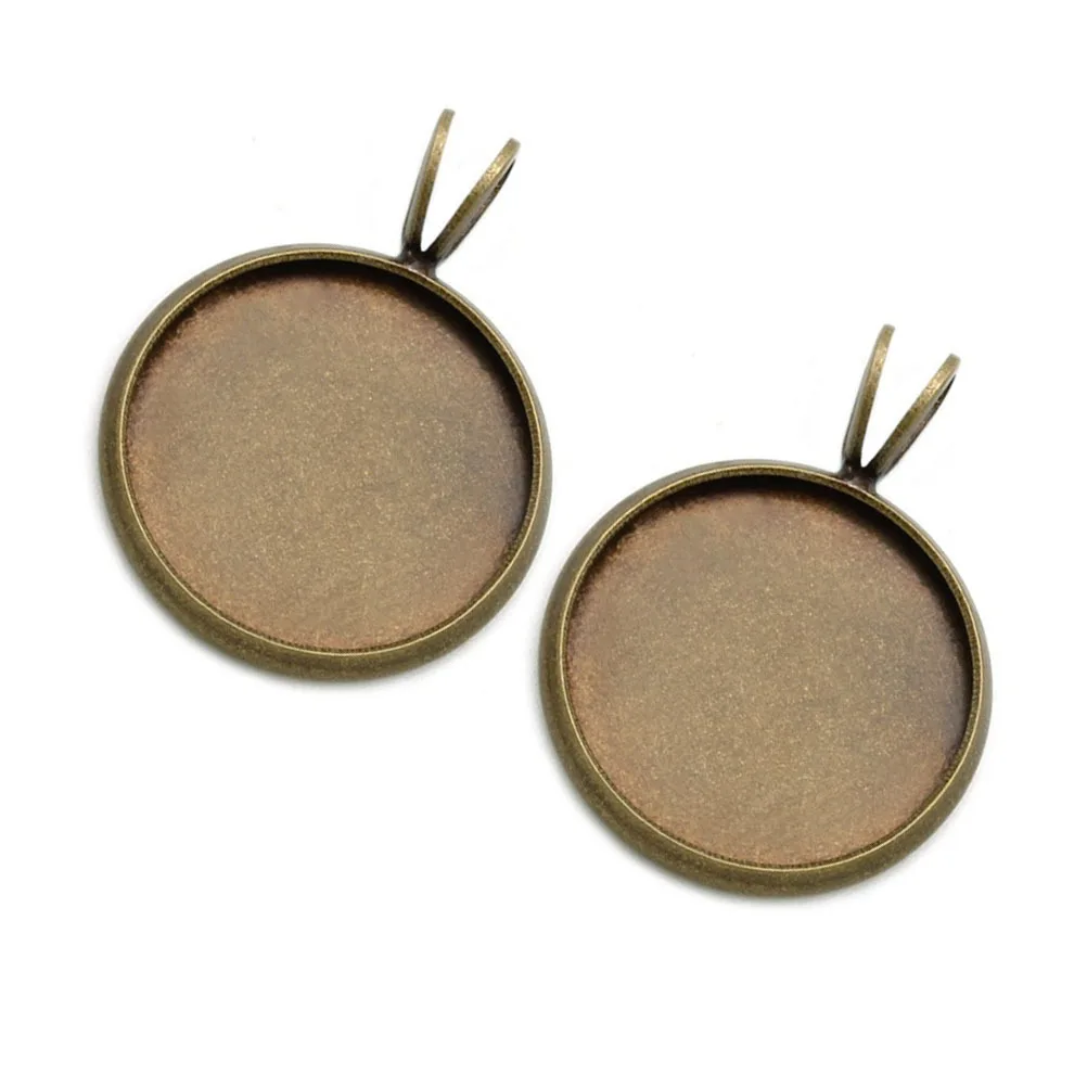 

10 PCS Tray Pendant Bezel Round Trays Copper Plating Jewelry Making Pearlescent