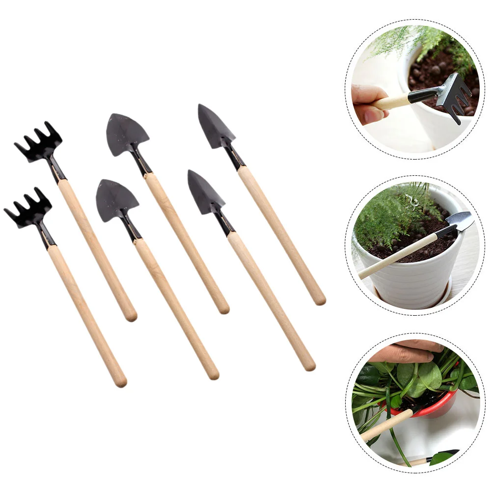 

2 Sets Miniature Tool Child Indoor Plants Trowel Garden 2050X400X100CM Wood Metal Wooden Handle