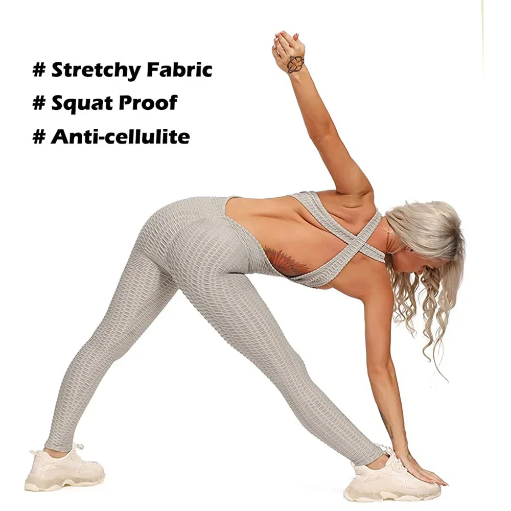 Women Halter Yoga Set Black Activewear Sexy Bandage Sleeveless Jumpsuit Skinny Rompers Solid Elastic Bodycon Fitness Sport Suits