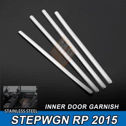 4PCS Inner Door Garnish Trim Accessories Stainlless Steel Car Chromium Styling Trim Accessories For HONDA STEPWGN RP1/4 2015