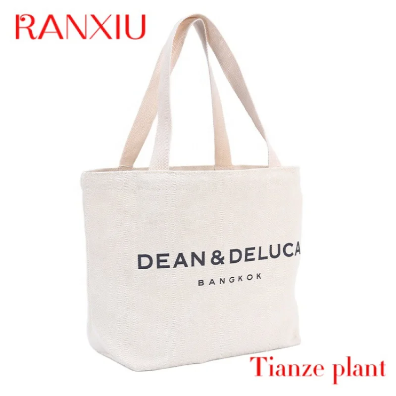 Custom Custom Logo Printed Eco Friendly Large Plain Reusable Organic Amazom Shopping Tote Bag Cotton Canvas Bag with Pocket