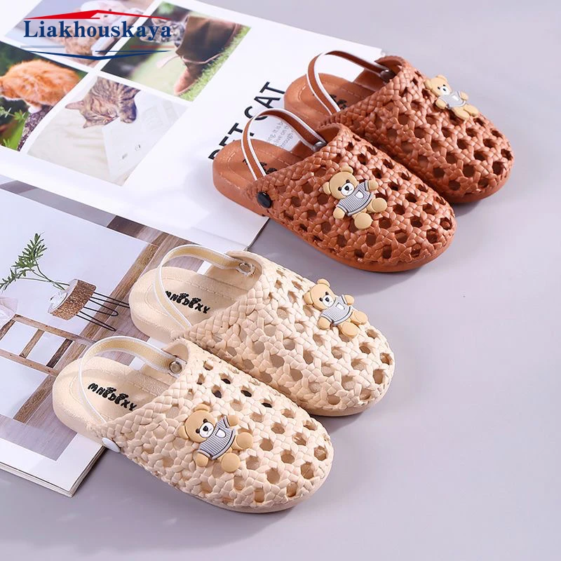 Sandalias de verano para niñas, a la moda zapatos planos suaves y ligeros, calzado informal de playa para exteriores