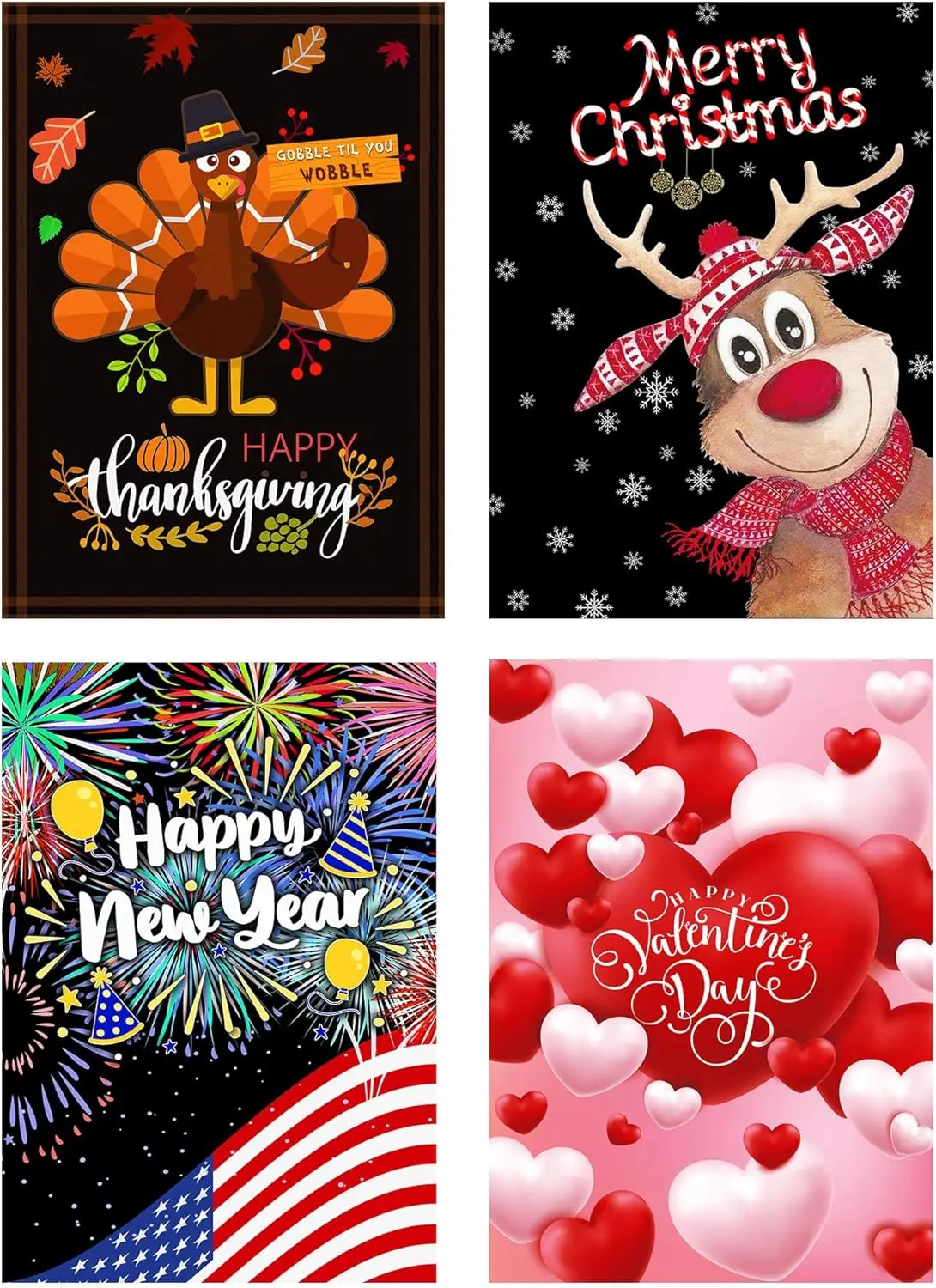 Thanksgiving Garden Flag Seasonal Christmas Garden Flags 12.5 x 18 Inch Happy New Year Garden Flags for Outdoor Decorations Vale