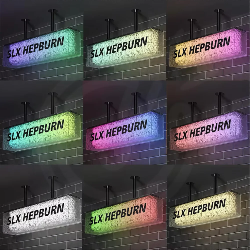 

Custom Outdoor Water Ripples LED Light Box Business Sign Waterproof Acrylic Double Sided Storefront Wall Mounted Signage