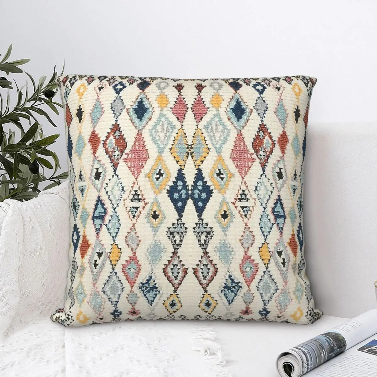 

Vintage Moroccan Rug Throw Pillow Case Navajo Oriental Backpack Hugpillow Covers DIY Printed Soft For Home Decor