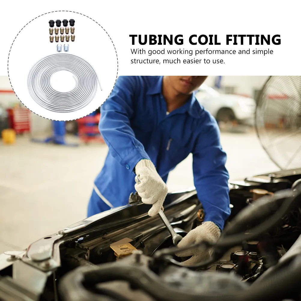

1Set Brake Tubing Coil Replacement Flexible Durable Car Brake Line Fitting for Vehicle Systems Tubing Coil Fitting