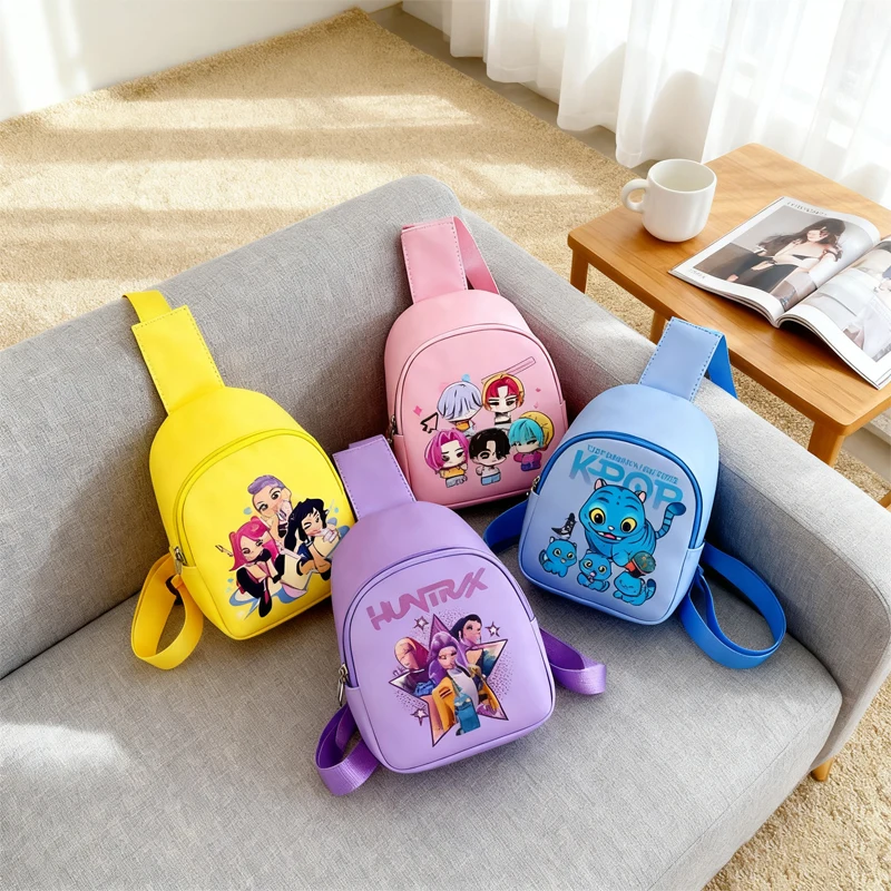 

KPop Demon Hunters Children Crossbody Bag Casual Portable Small Shoulder Bag Cartoon Pattern Shoulder Bag Children Birthday Gift