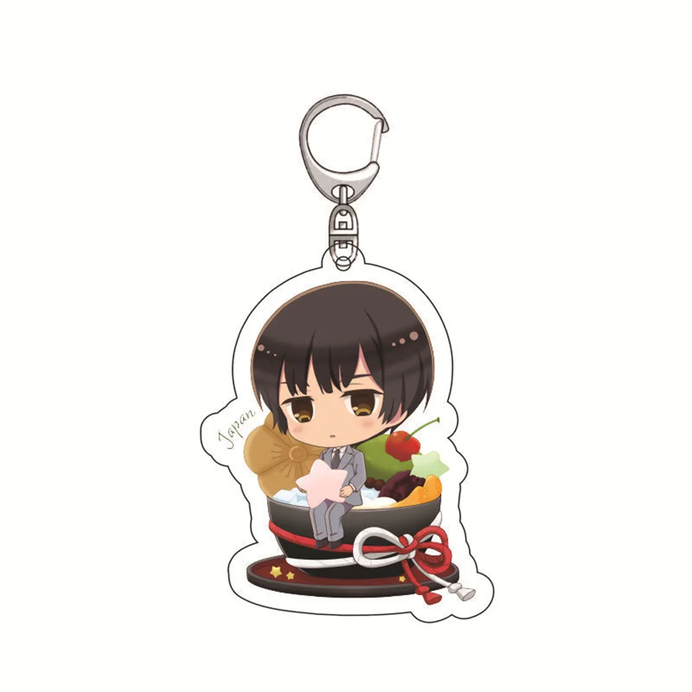 Anime Peripheral Axis Powers Acrylic GAME Keychain Figure Model Keyring Plate Cosplay Toy for Gift