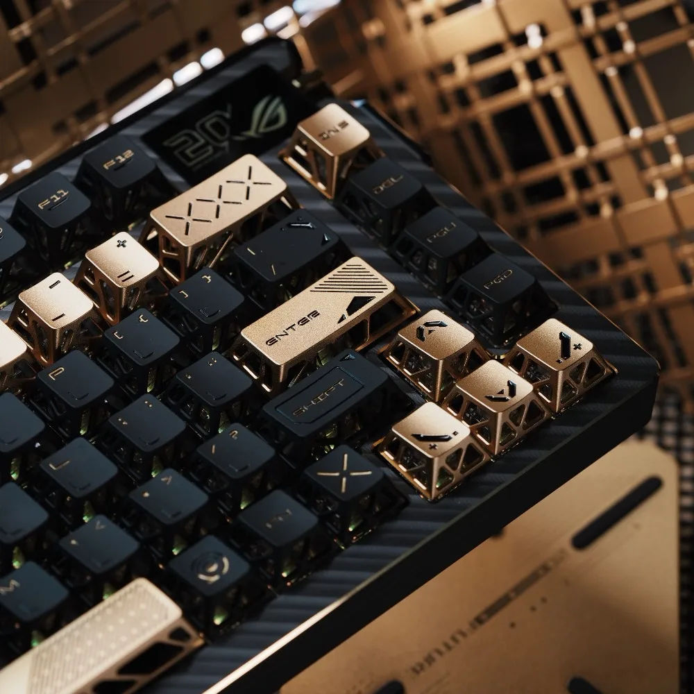 Cherry Profile Keycaps for Mechanical Keyboard Metal Hollow Keycap CNC Aluminum Alloy 60/75/80% Silver Number Pad Artisan Keycap