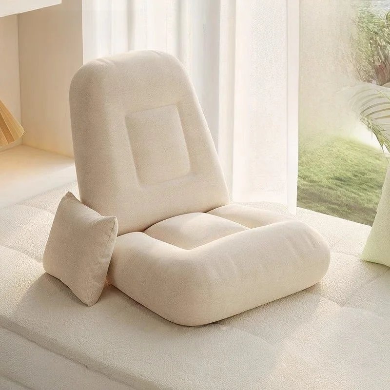 

Мягкая подушка-накладка на спинку для ленивого дивана-кровати, татами-кресла, на окно, на заказ, в кремовом стиле, из однотонного облачного бархата, домашняя ткань