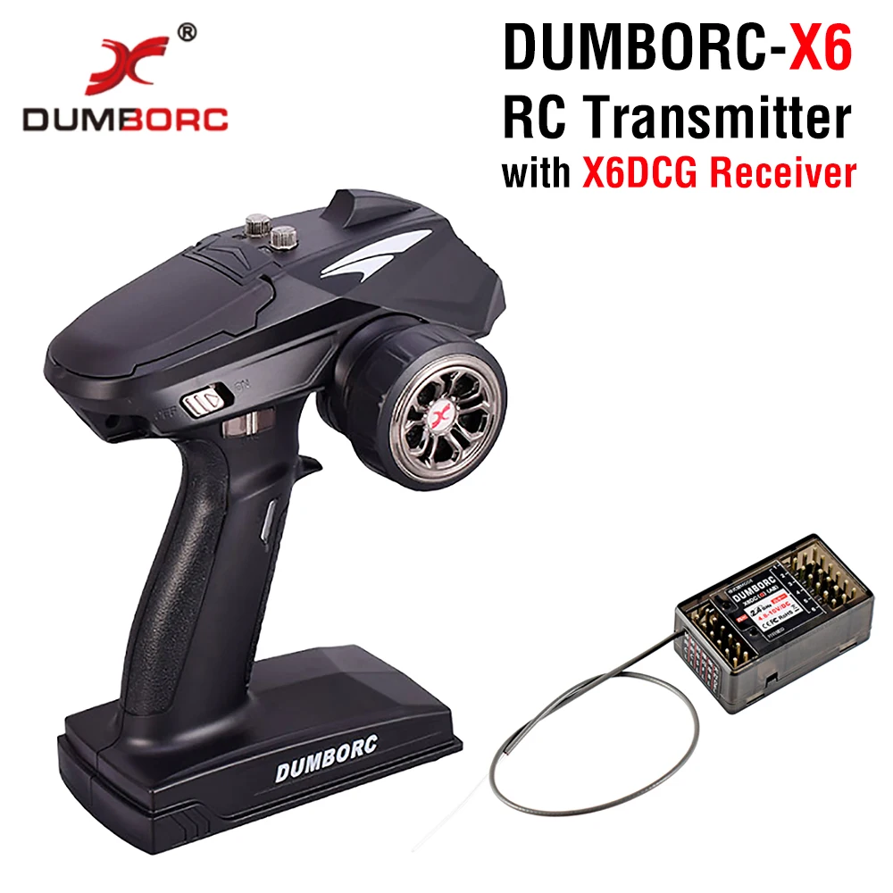DUMBORC X6P 6CH 2.4G RC Radio Controller Zender met X6DC Ontvanger voor RC Auto Boot Tank Ondersteuning DIY