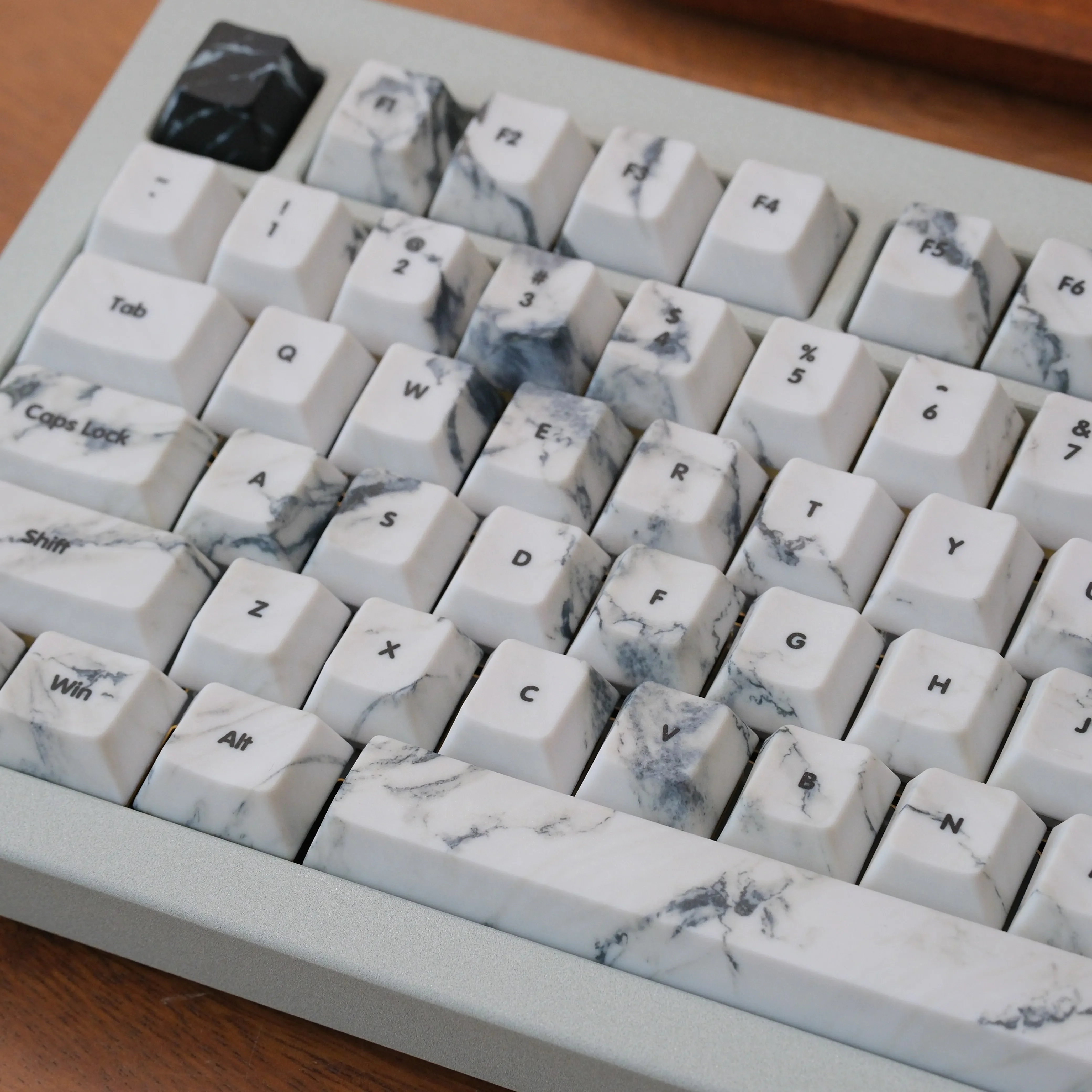 

White marble 2.0 keycap PBT full five-sided hot sublimation 144 keys 1.8mm wall thickness Original height