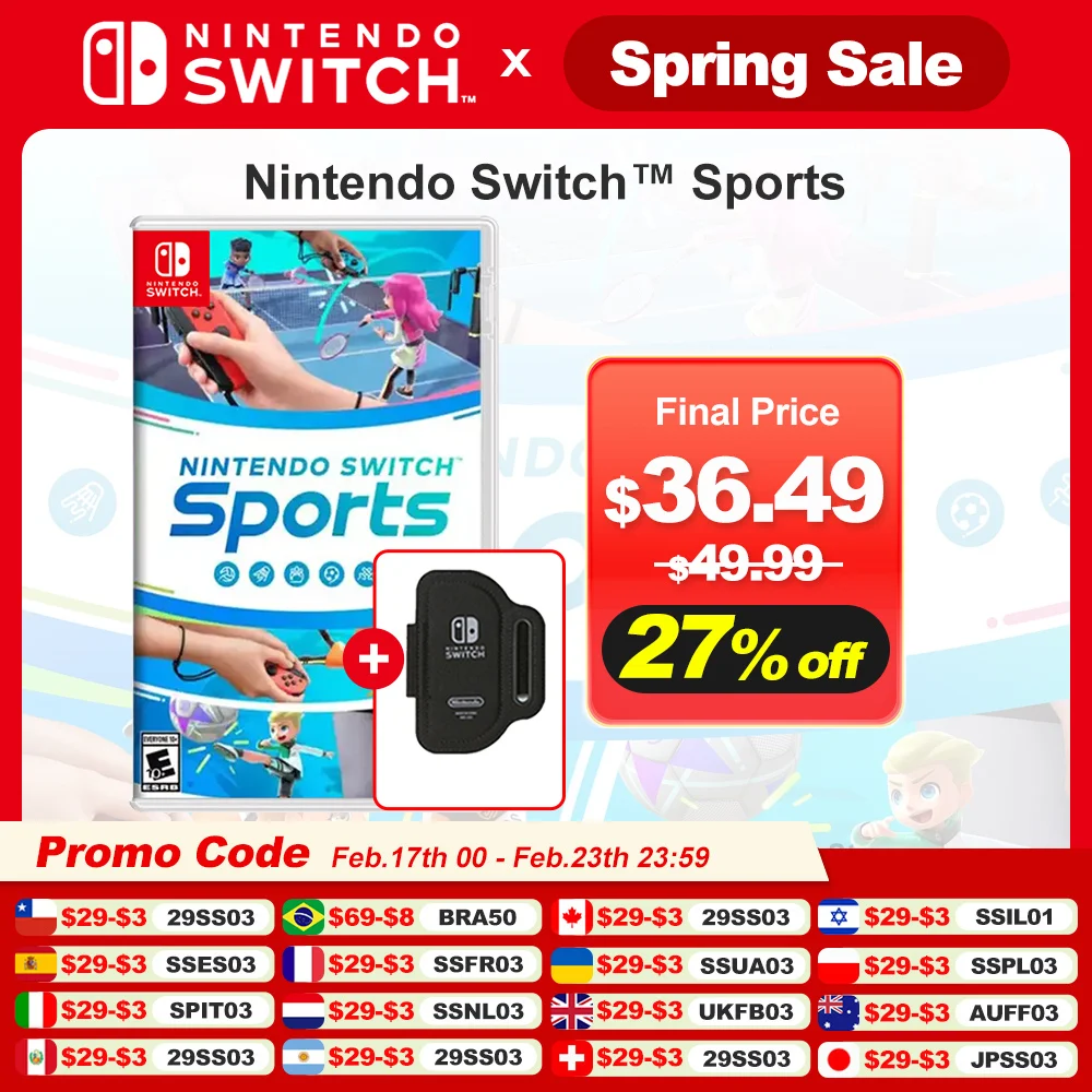 Nintendo Switch Sports 100% nuova scheda di gioco fisica Nintendo Party Genre Supporto per giochi