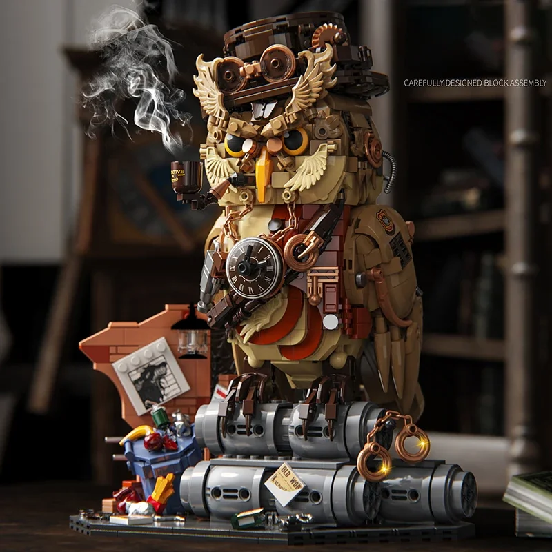 البومة المباحث ماجيك الحيوان اللبنات مجموعة لتقوم بها بنفسك لعبة للأطفال الكبار الهدايا الإبداعية الطوب اللعب نموذج 1200 + قطعة زخرفة سطح المكتب