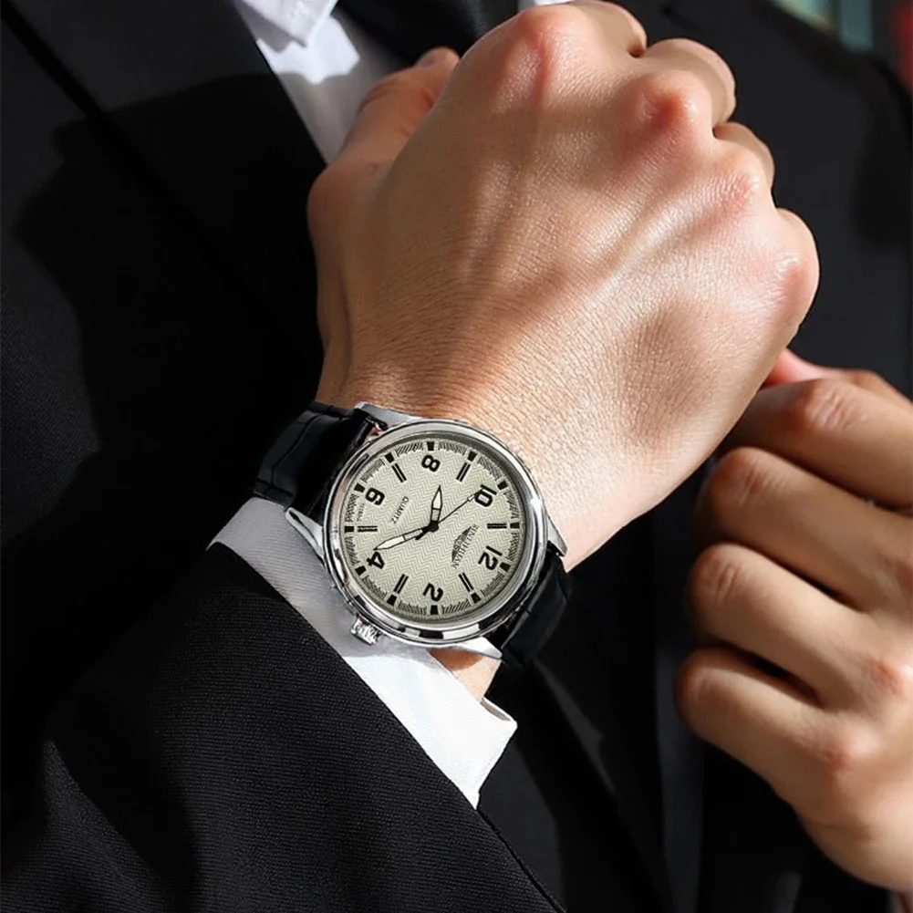 Luxury Business Men Quartz Wrist Watch Waterproof Leather Strap Fashion Sports Casual Male Wrist Clock Ideal Gift For Men