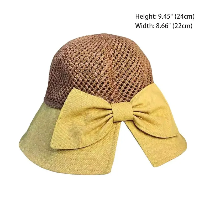 New Sunscreen Hat In Spring And Summer Children\'s Fashion Bucket Hat Folding Bow Sun Hat Sunscreen Hat