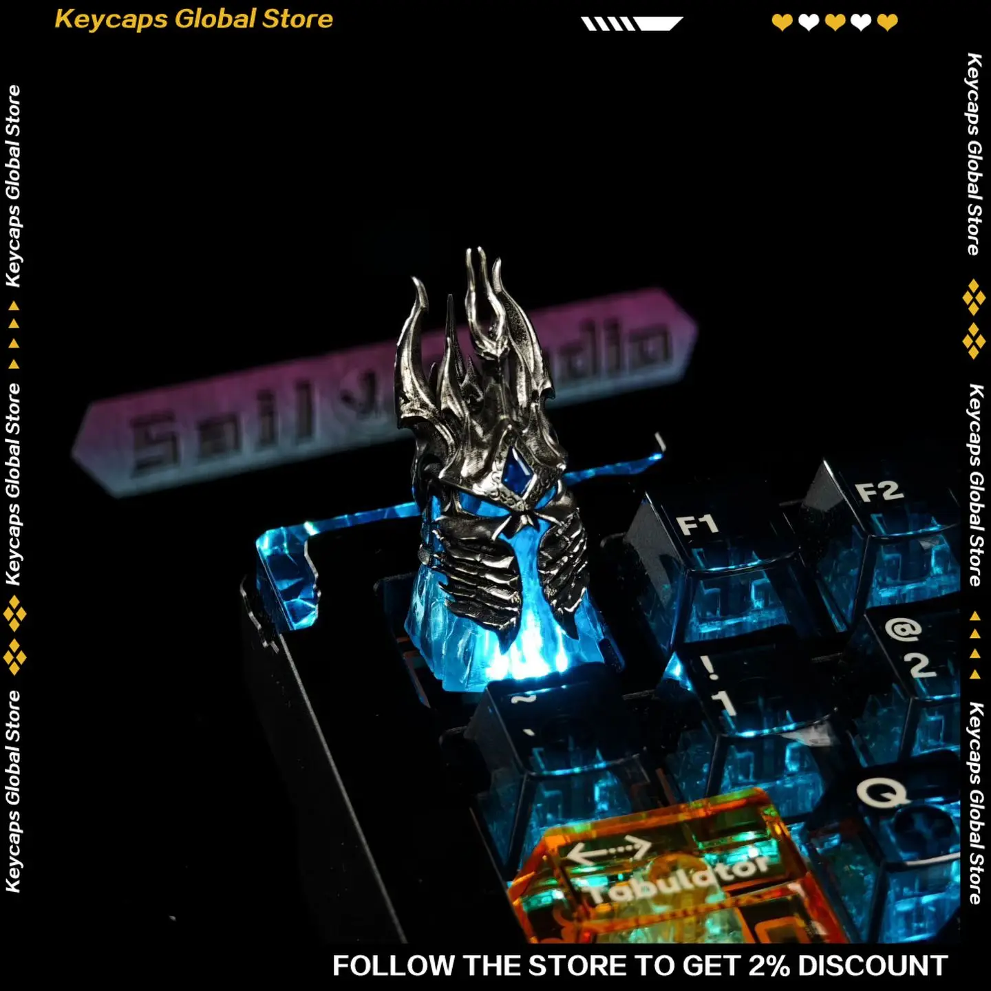 

WOW Lich King Helm Artisan Keycap Original Domination Helmet Design Custom Keycap Creative Gift for Mechanical Keyboard