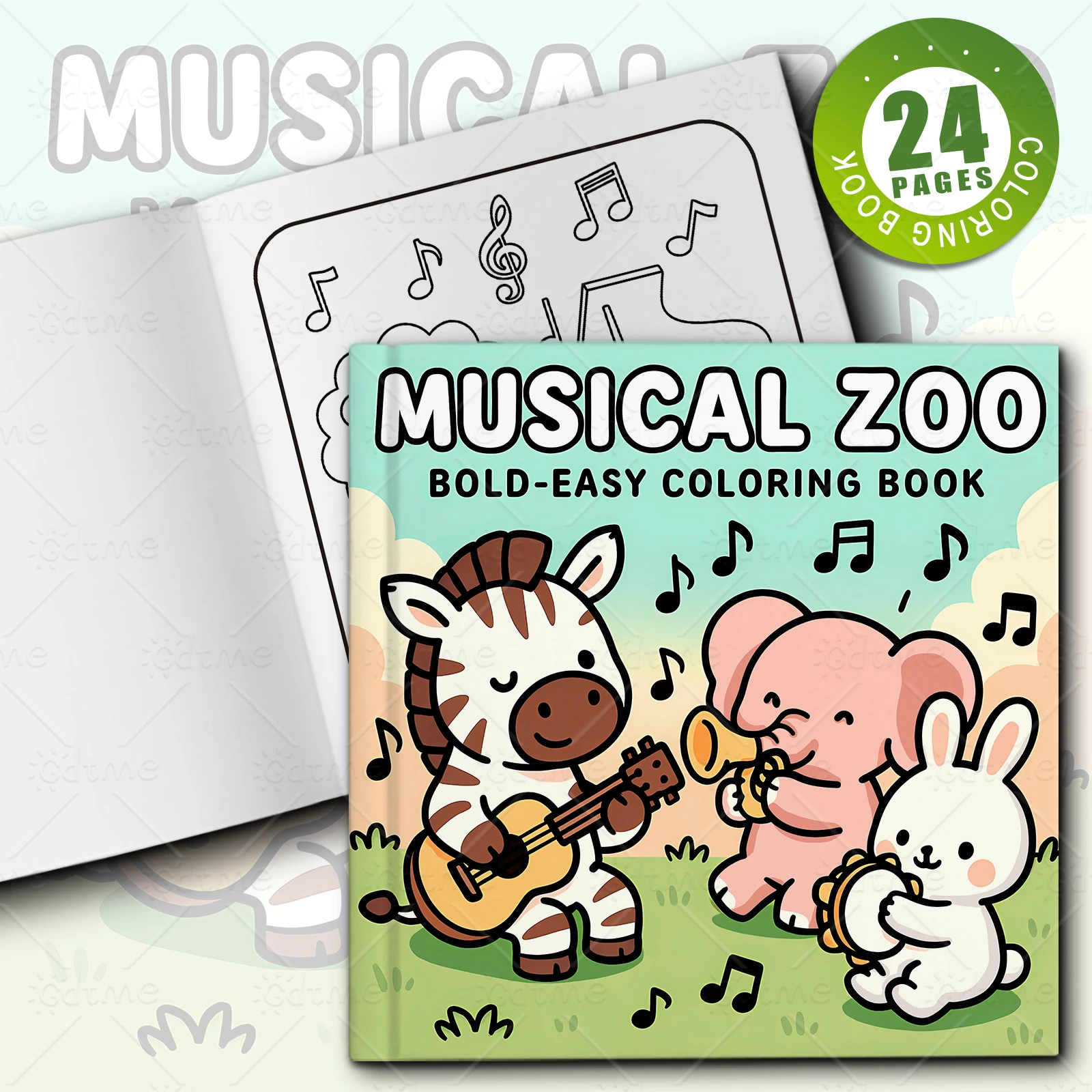MUSICAL ZOO Coloring Book For Adults And Teen Featuring Cute Cozy Daily Activities For Relaxation (Cozy Spaces Coloring)