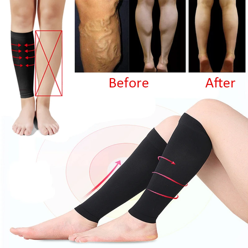 Elastic Knee High Stockings Calf Compression Stockings Varicose Veins Treat Shaping Graduated Pressure Medical Slim Socks