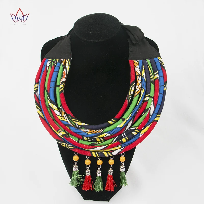 2022 Custom Necklace Choker Necklace For Women Rope Chain Statement Necklaces African Print Wax Multistrand Necklace WYB107