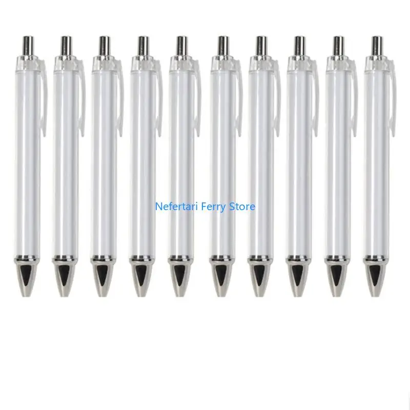

A9BD 10PCS Теплопередача ручка выдвижной шар для шариковой ручки плавная написание пустая сублимация ручка для
