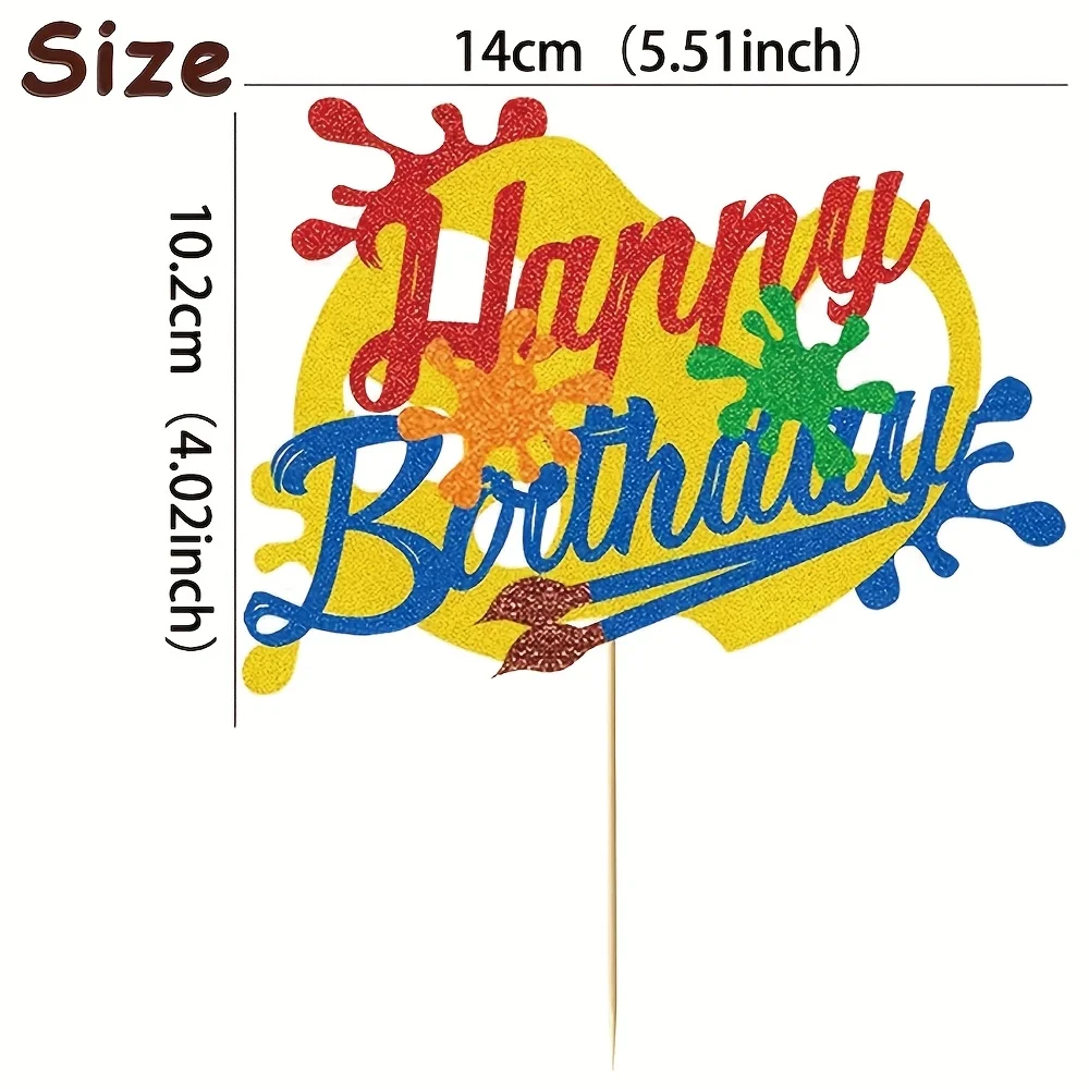 Art Paint Party Supplies Artist Birthday Decoration Splatter Palette Brush Keychain Painting Balloons Classroom Decorations