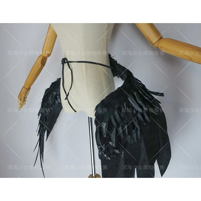 Overlord Albedo Wings Cosplay Costume, Props pour la fête d'Halloween, Perruques violettes profondes, Perruques cornes, Bonnet de perruque