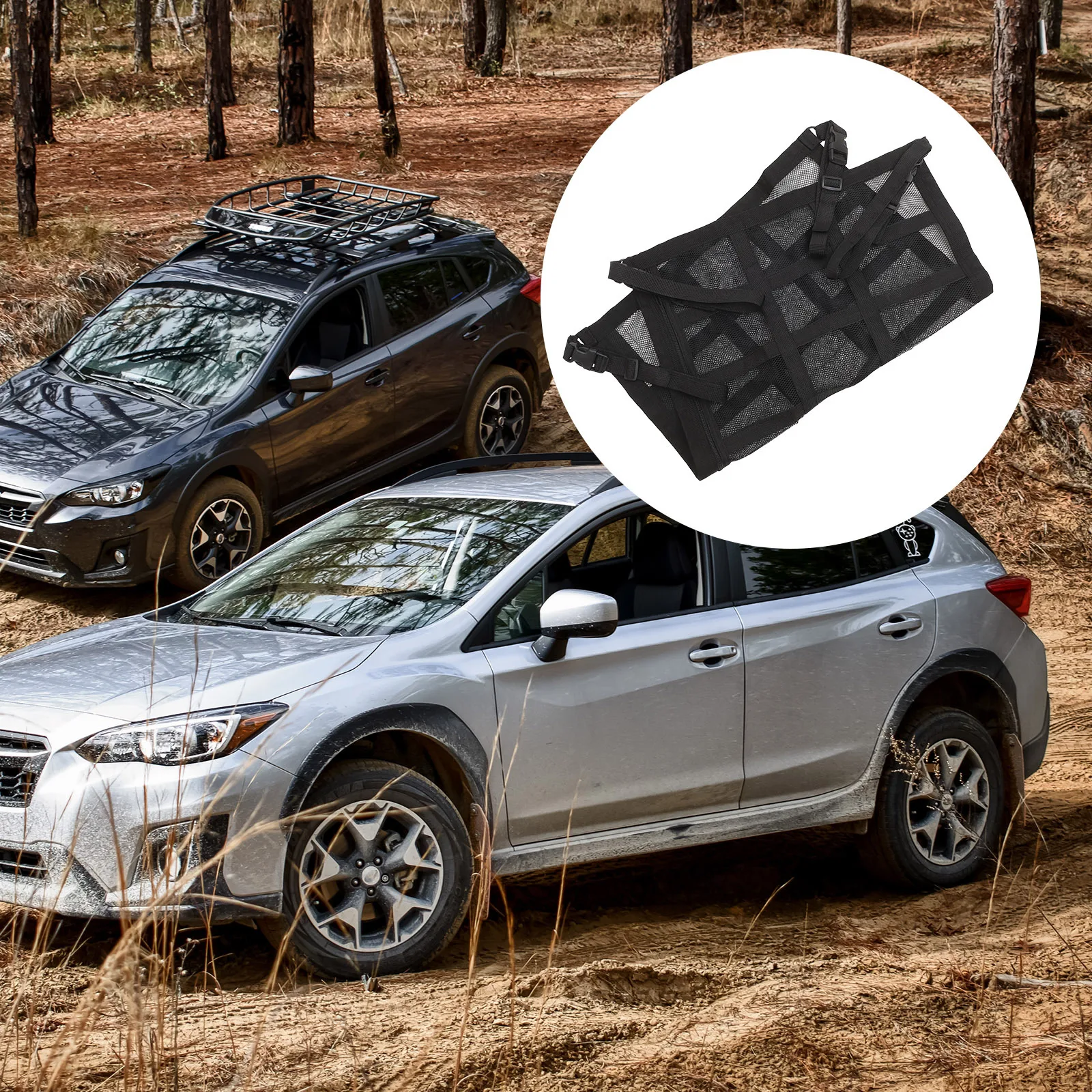 

50pcs Car Roof Cargo Net Bag Adjustable Buckle Double Zipper Large Capacity For Suv Truck Organizers Interior Road Trip