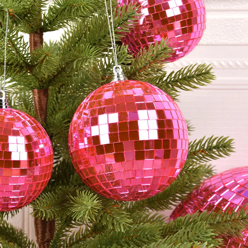 6/12pcs Mini Mirror Disco Ball Stage Light Reflective Rotating Bright Silver Glass Ball Birthday Wedding Party Cake Home Decor