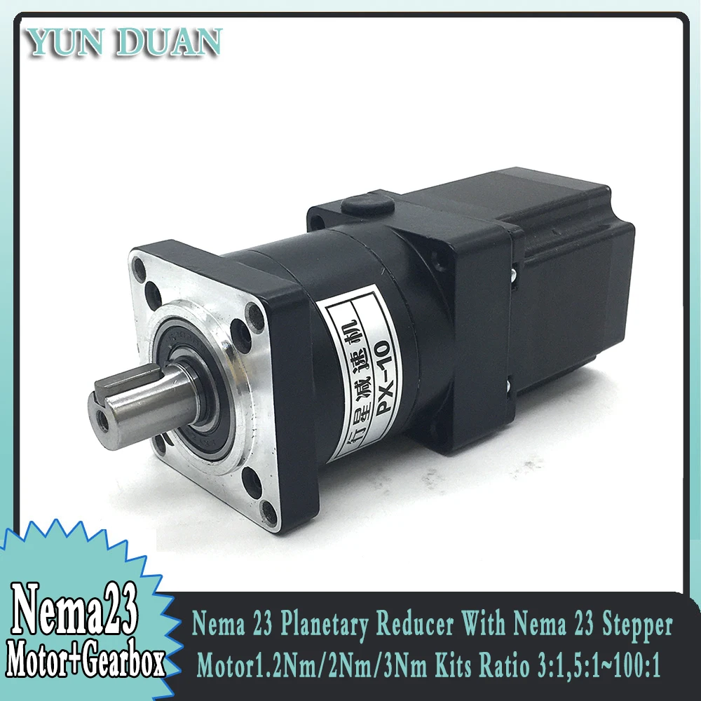 NEMA 23 Planetary Reducer With Stepper Motor NEMA 23 Motor Reducer Kits 1.2Nm/2Nm/3Nm 14mm output Nema23 Planetary Gearbox