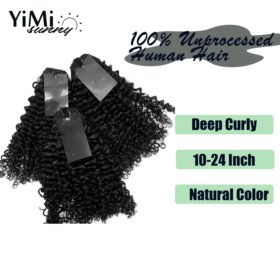 Yimisunny-Bundles de cheveux humains bouclés profonds pour femmes, trame de cheveux humains vietnamiens Remy, extension de boucle, tête complète, vente en gros, 3 pièces