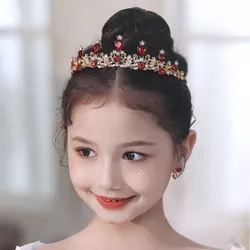Little Princess Crystal Crown Simple Style Rhinestone Tiaras For Girl Birthday Party Adult Ceremony Children Hair Accessories