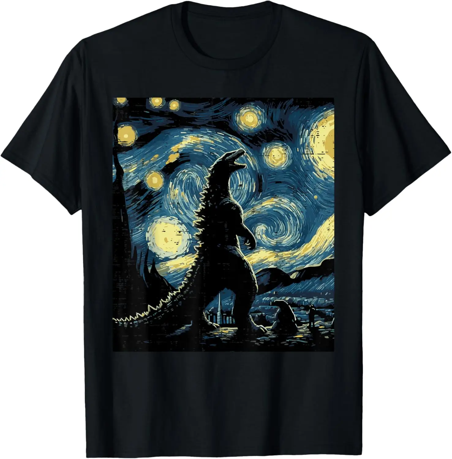 Japanese Monster Starry Night Funny Painting Men Women Kids T-Shirt S-6XL