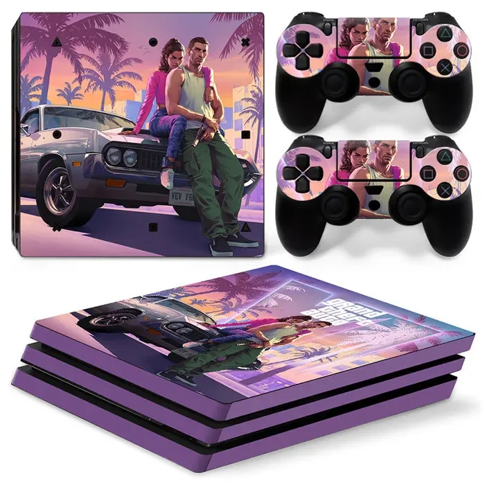 Grand Theft Auto VI GTA 6 PS4 Pro Skin Sticker Decal Cover Protector per Console e Controller Skin Vinyl