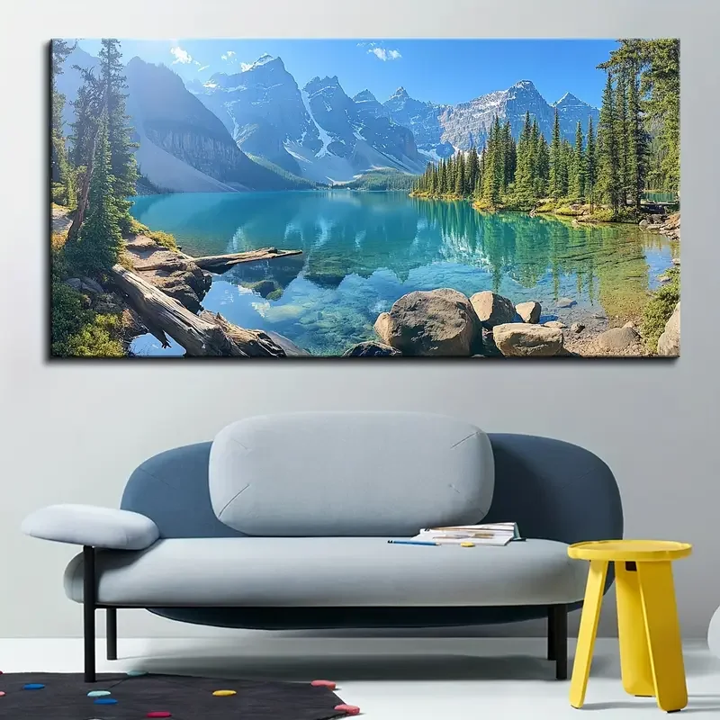 1pc frameless 1.5 Inch , Colorado Murals, Snowy Mountains And Lake Moran National Park, Landscape Modern Art  Pa