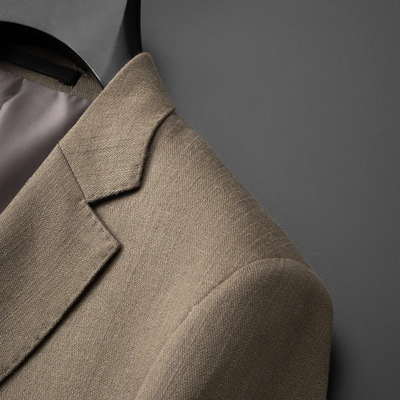 بدلة نابولي بريطانية للرجال للربيع والخريف، بدون بيرم، لون خالص، زفاف، أعمال، عمل، متعددة الاستخدامات، بسيطة، بدلة راقية