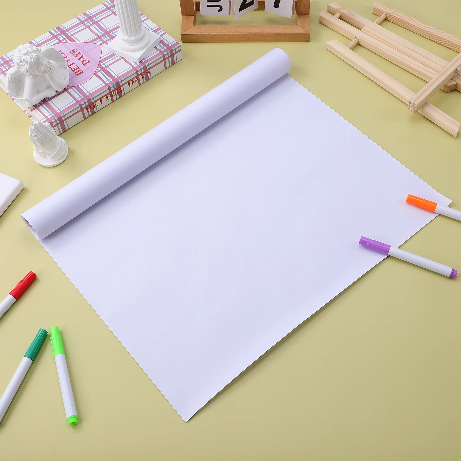 

1Pcs Drawing Paper Roll White Recycled Thick Smooth Surface Art Craft Roll Compatible Pencil Ink Crayon Sketch Poster