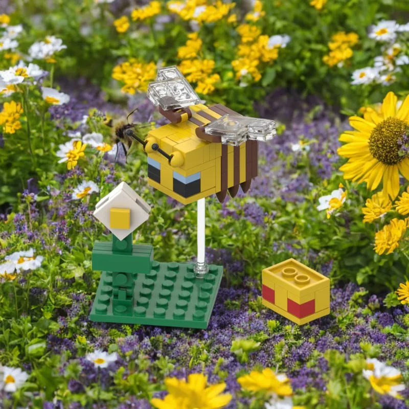 

78PCS MOC Bee and White Ox-eye Creative Children Brick Minecraftser Toy Birthday Building Christmas Gift Blocks