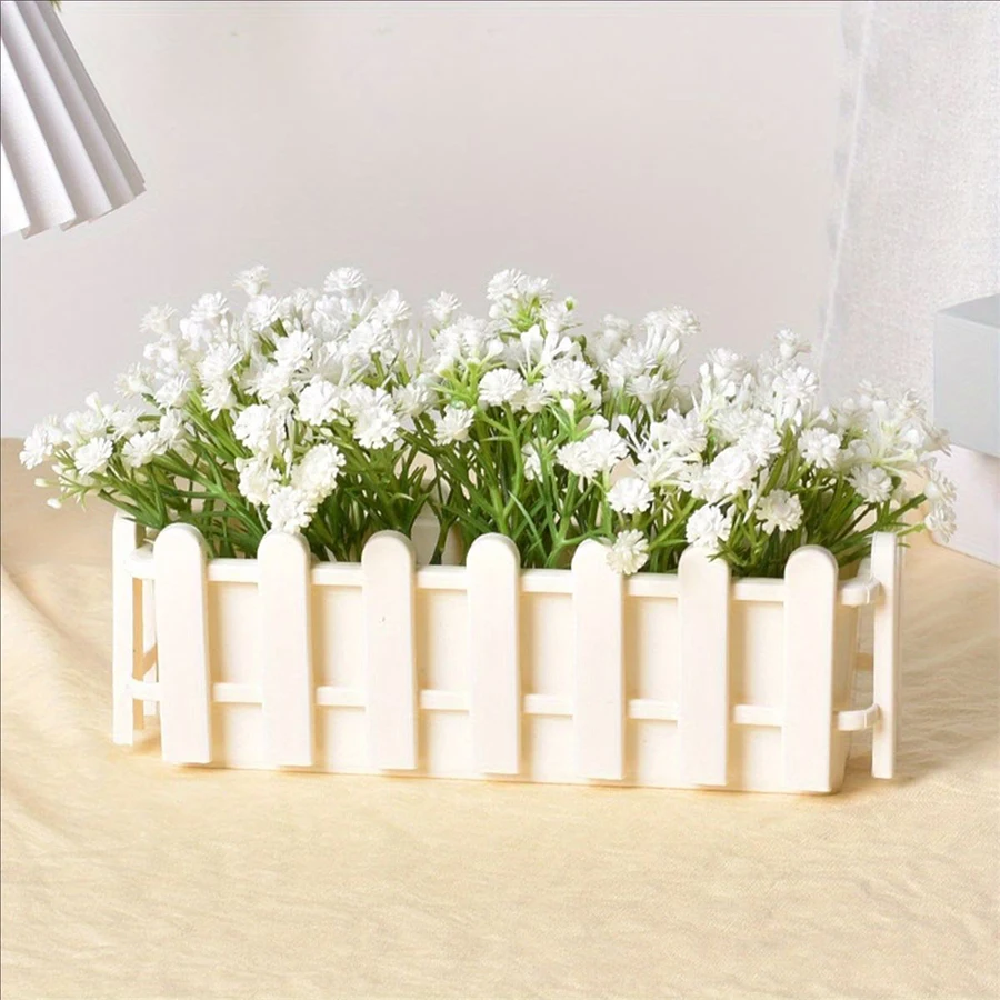 Modern Rectangular Planter  - Pot Series with Decorative Fence Design - Home Garden Decoration Gardening Gift Home Decor