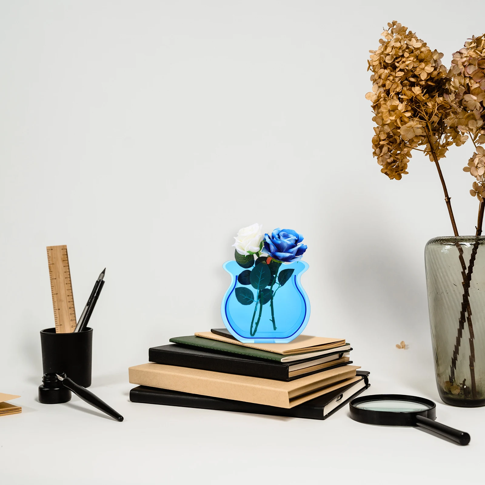 

Acrylic Vase Simple Decor Transparent Flower Home Desktop Artificial Container Arrangement Safe Gardening