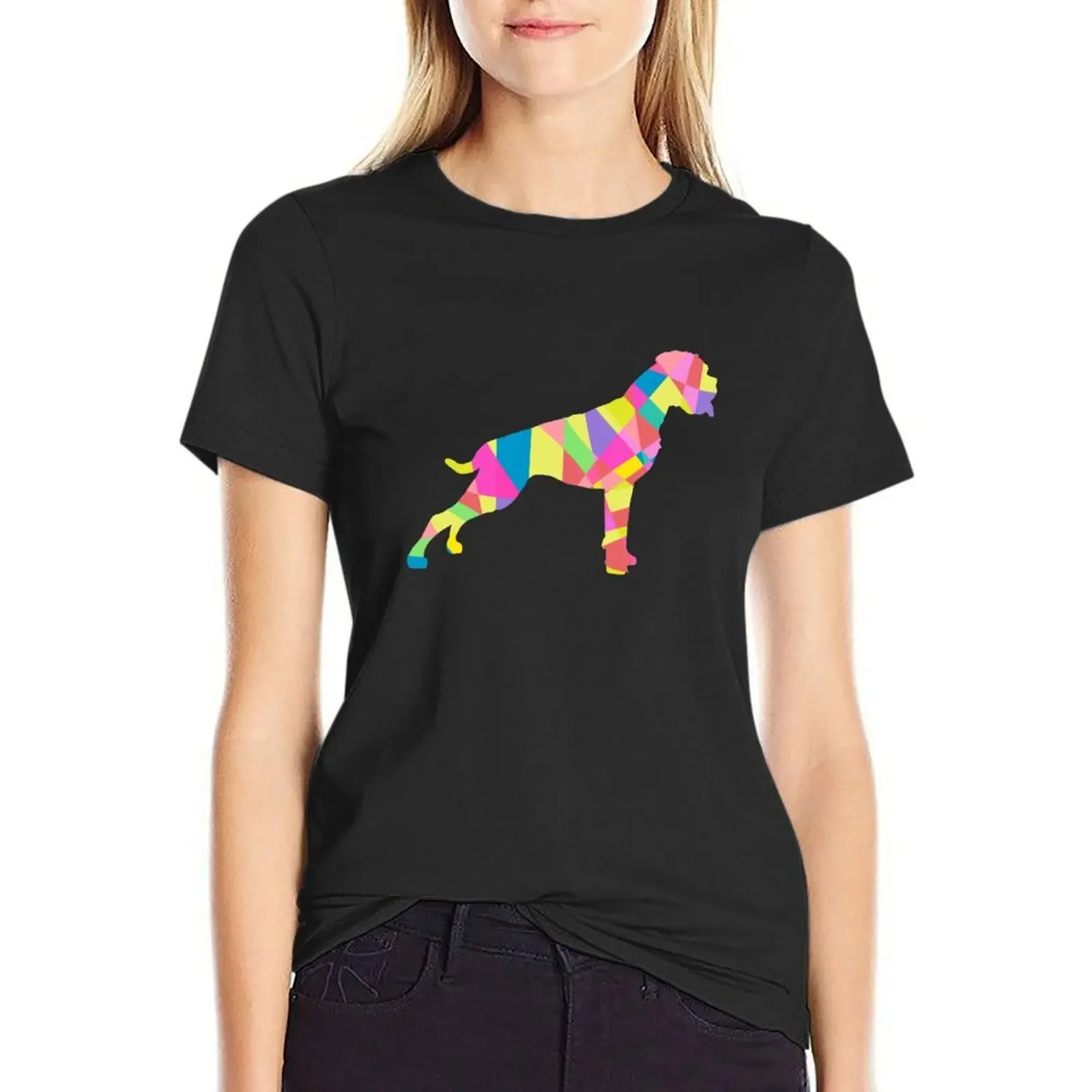 

Boxer dog colorful T-Shirt korean fashion funny tees Women's tee shirt