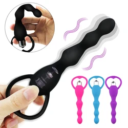 Plug anale vibrante massaggio alla prostata perline anali morbide Butt Plug vibratori giocattoli del sesso per coppie Butt Plug prodotti per adulti in Silicone