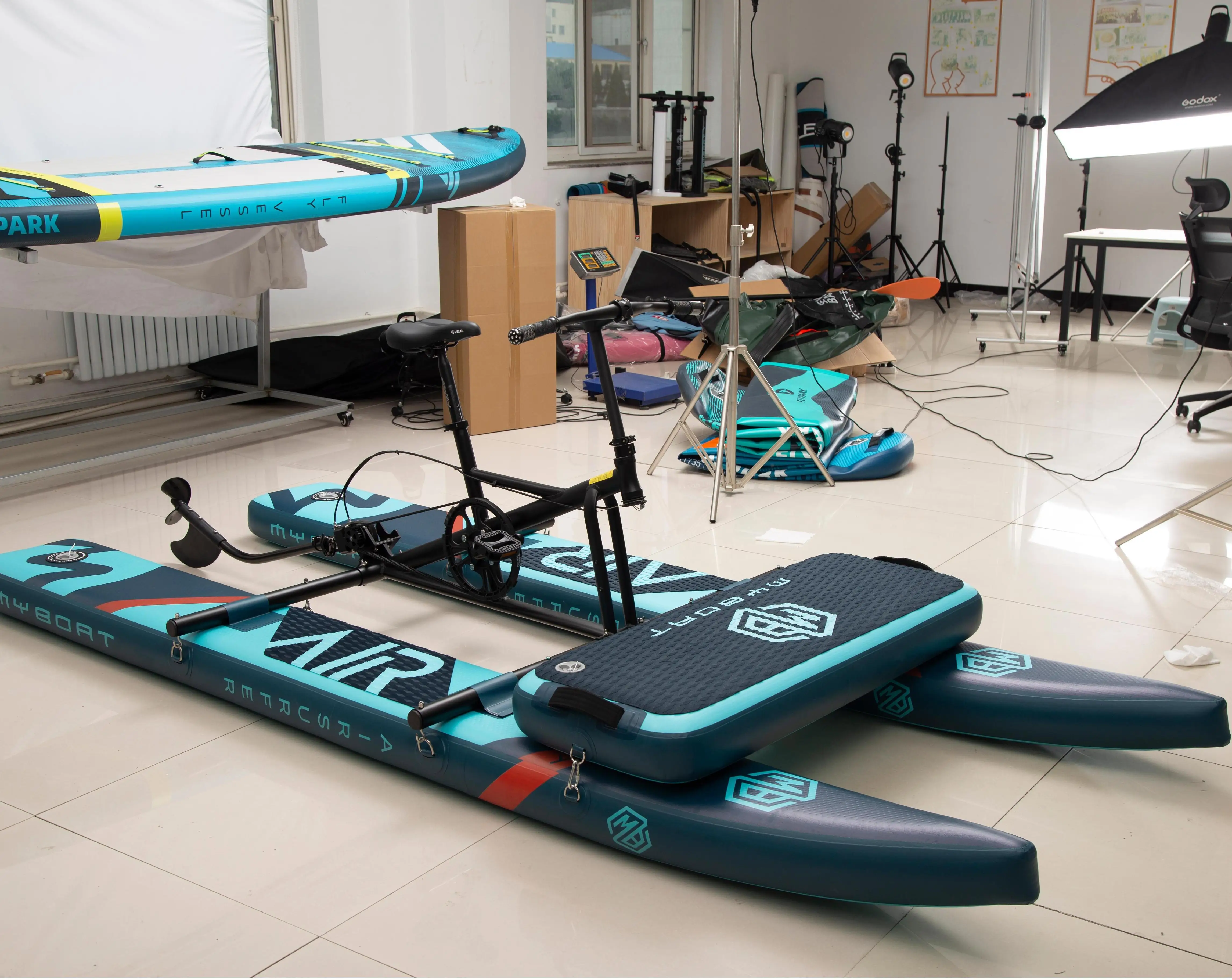 New Arrival Inflatable Water Sport Pedal Bike Boat Double Person Folding Inflatable sup Beach Water Bike