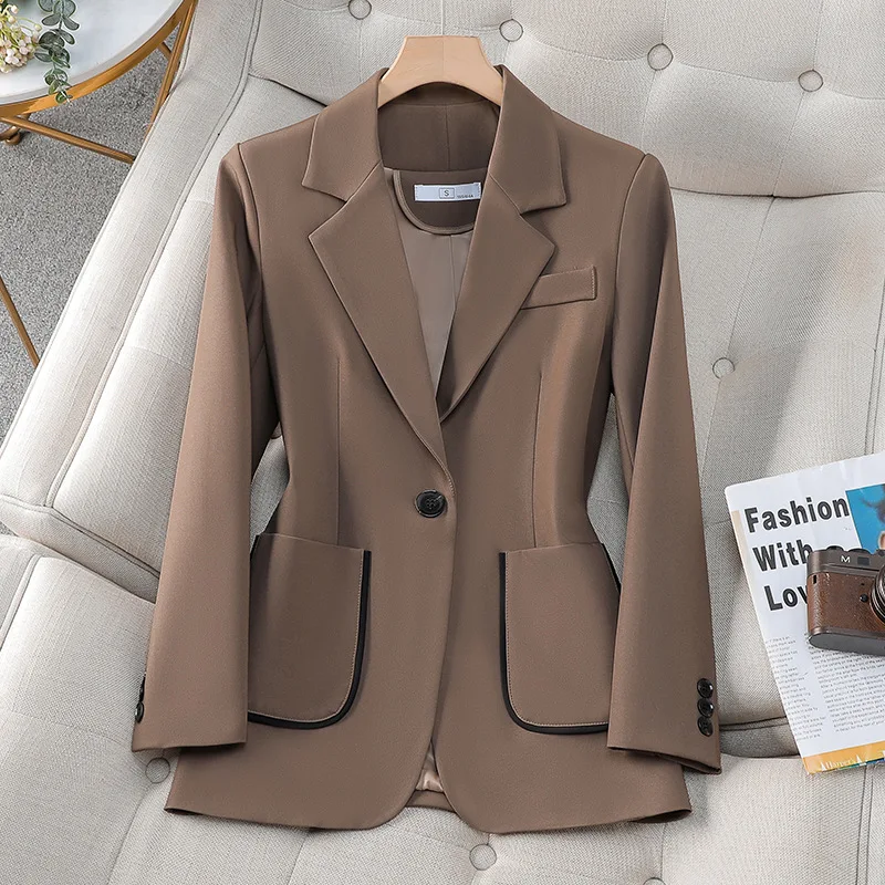 Nueva moda mujer chaqueta Formal señoras Oficina negocios Ropa de Trabajo chaqueta abrigo primavera otoño chaqueta de manga larga prendas de vestir exteriores femeninas