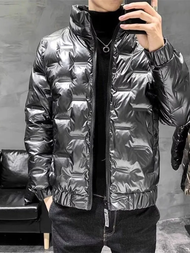 Jaet de algodón Thiened para hombres Ropa de abrigo de invierno cálida Sli Color puro para jóvenes Ropa de abrigo de otro material