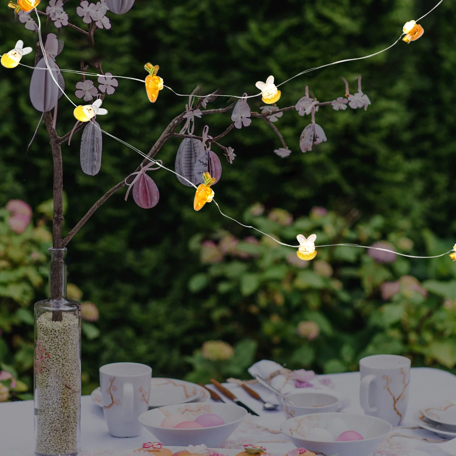 

3Pcs LED Easter Fairy Lights Carrot Bunny Egg String Lights 2M Powered Copper Wire for Indoor Outdoor Spring Holiday